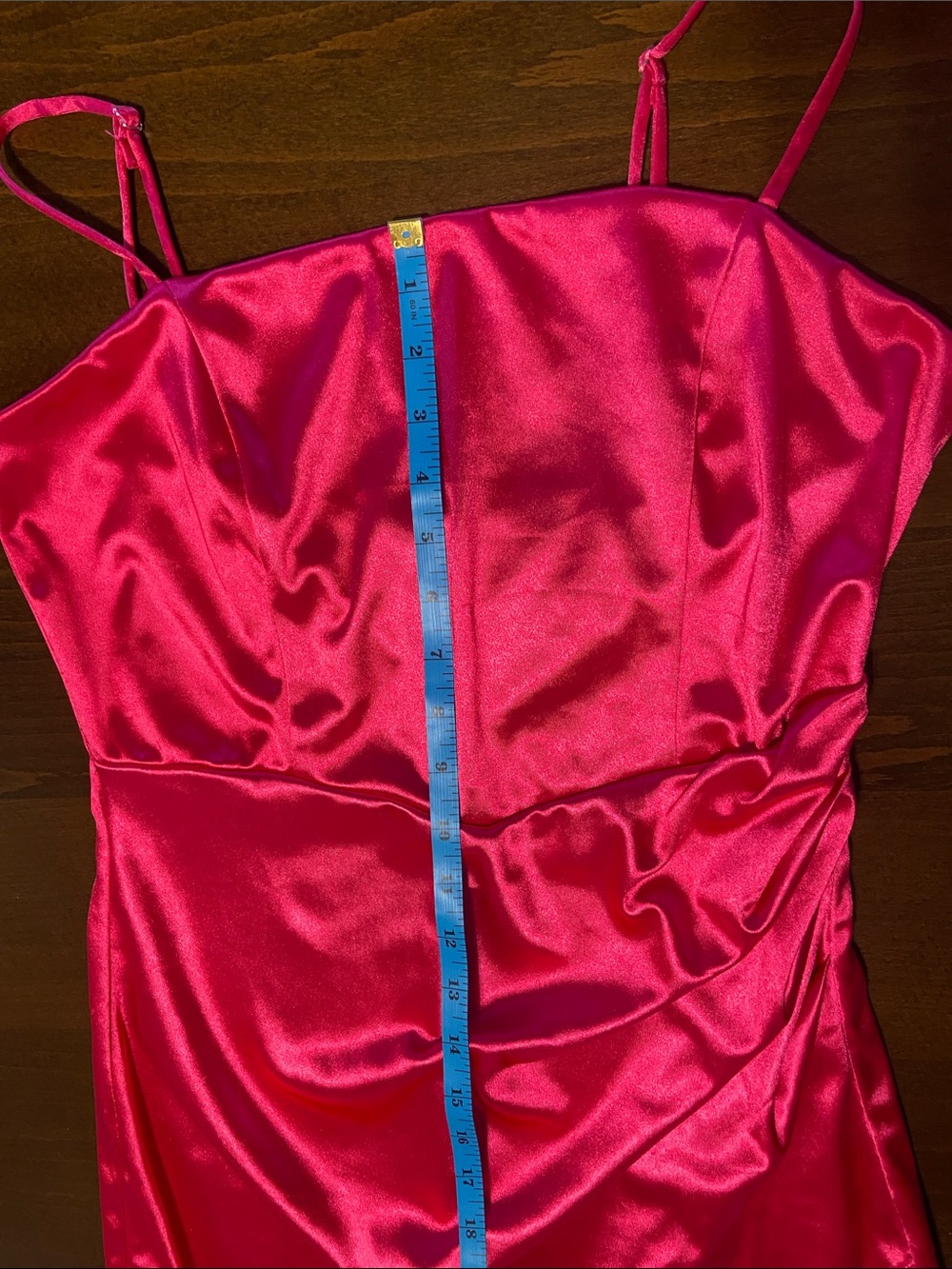 Emerald Sundae Hot Pink Satin Slip Dress, size L. Very flattering design! - Picture 12 of 16
